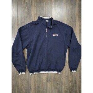 Vintage Y2K Carnival Cruise Line S/M Navy 1/4 Zip Embroidered Sweatshirt